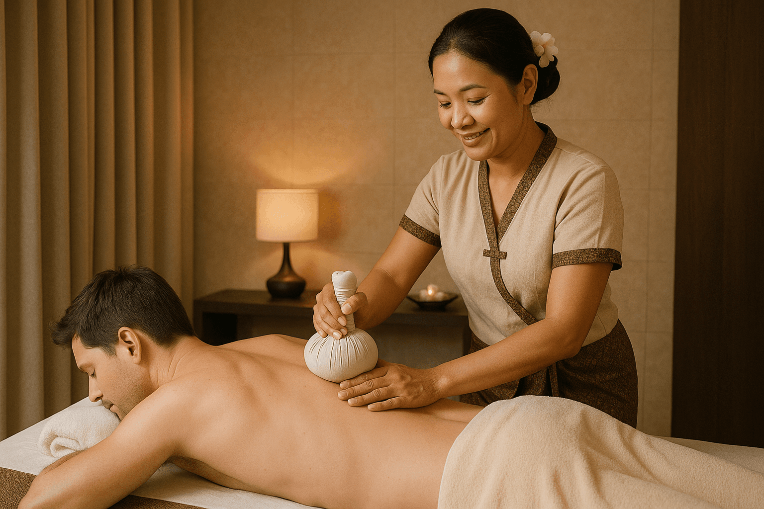 Thai Deep Tissue Massage with Warm Herbal Compress
